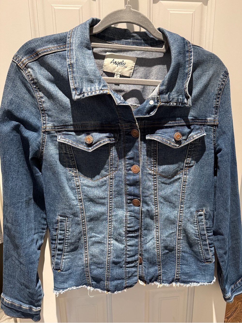 Angels Distressed Light Blue Denim Jacket